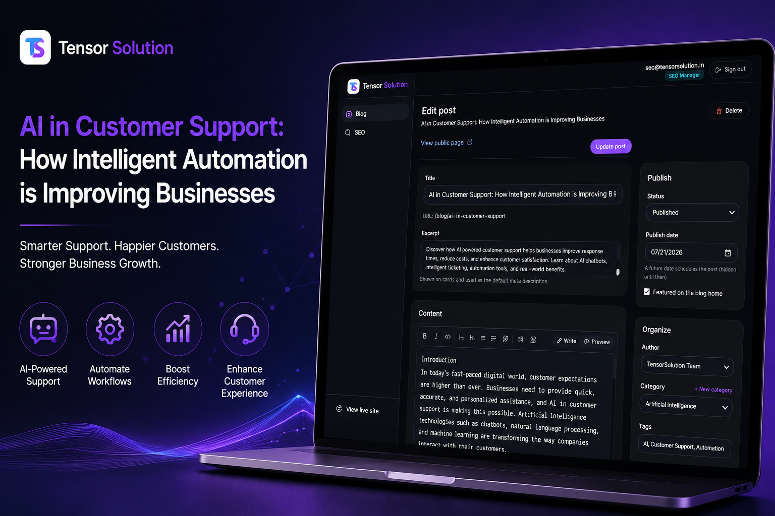 AI-powered customer support and intelligent automation by Tensor Solution